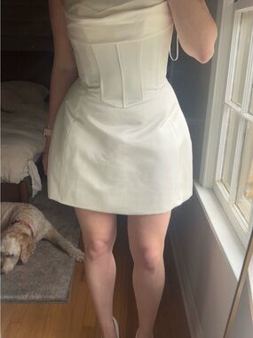 Meshki Isabel White Satin
Corset Mini Dress size 10